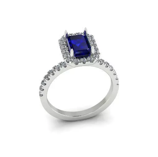 Solitaire emerald ring Model 7518 3D print model