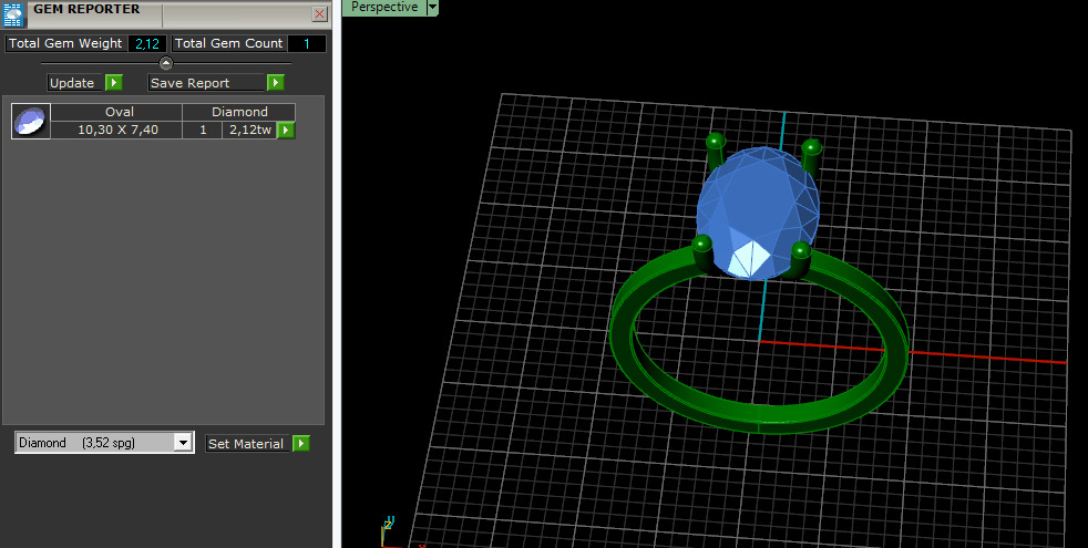 Solitaire oval ring Model 7516 3D print model_7