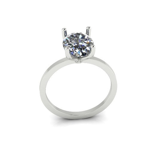 Solitaire oval ring Model 7516 3D print model_1