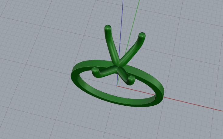 Solitaire oval ring Model 7516 3D print model_2