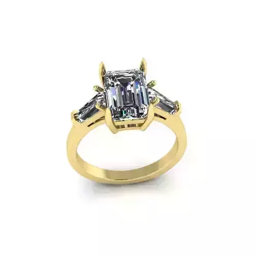 Solitaire emerald ring Model 7515 3D print model
