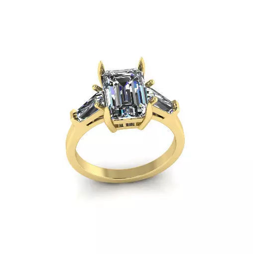 Solitaire emerald ring Model 7515 3D print model