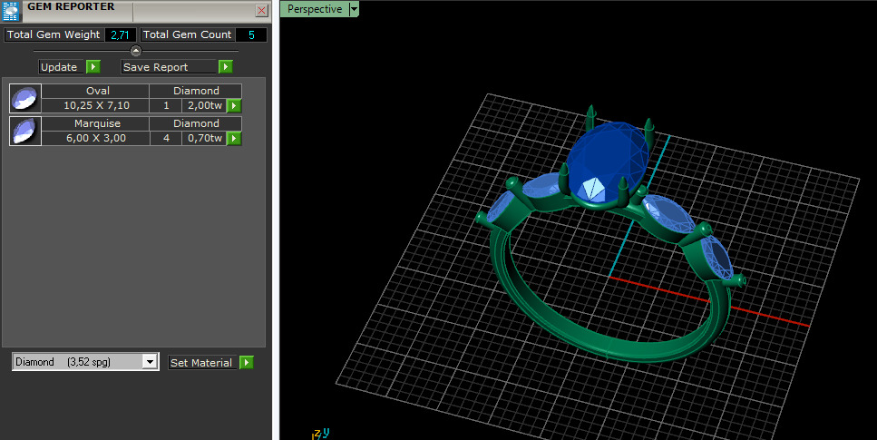 Solitaire oval ring Model 7511 3D print model_7