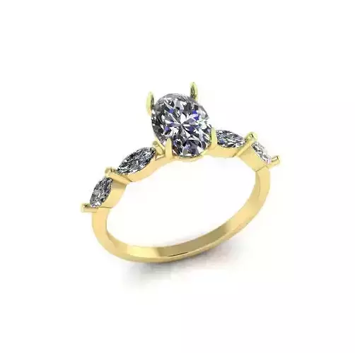 Solitaire oval ring Model 7511