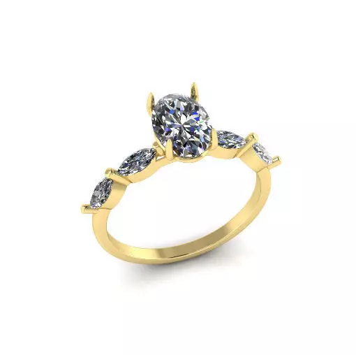 Solitaire oval ring Model 7511 3D print model_0