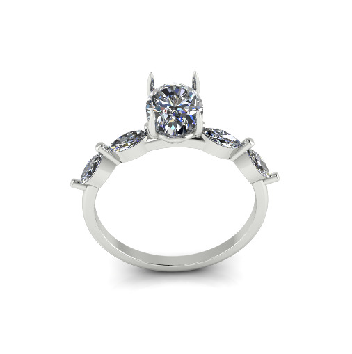 Solitaire oval ring Model 7511 3D print model_1