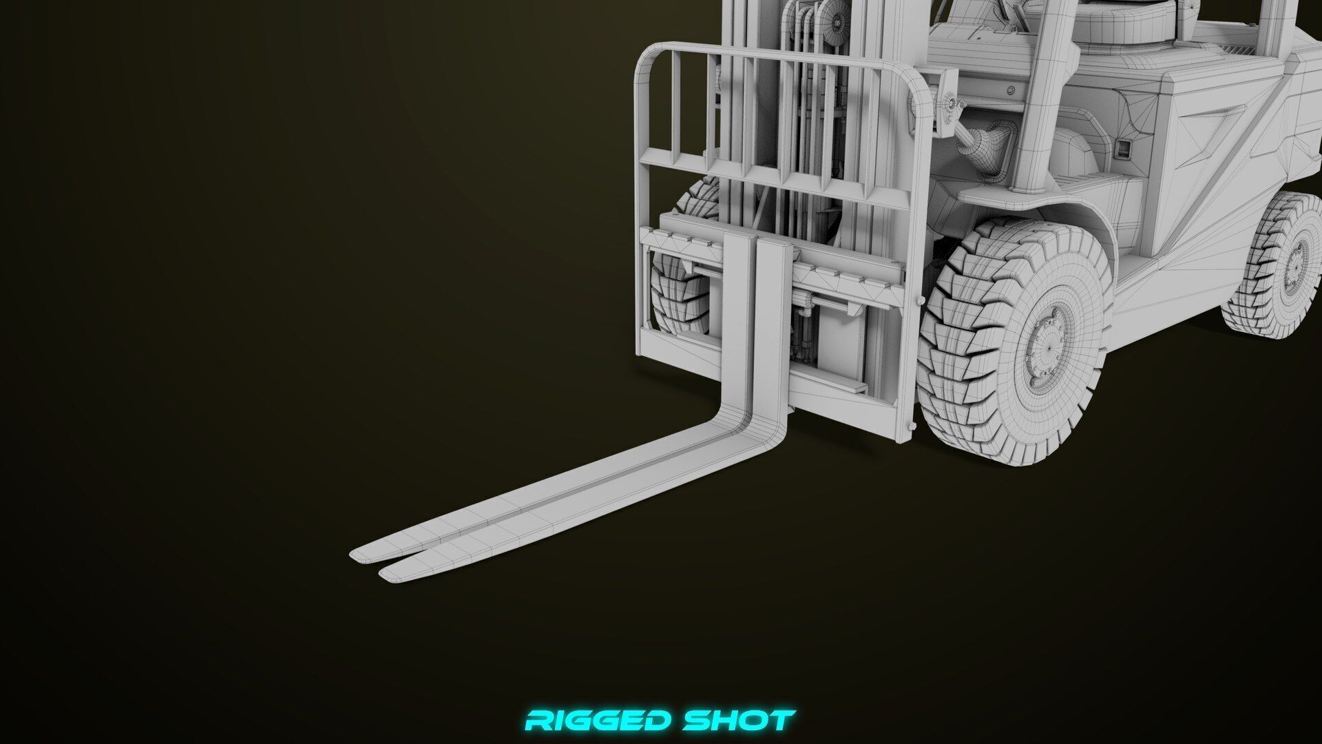 Forklift Truck03 Yellow All PBR Unity UE Textures Low-poly 3D model_39