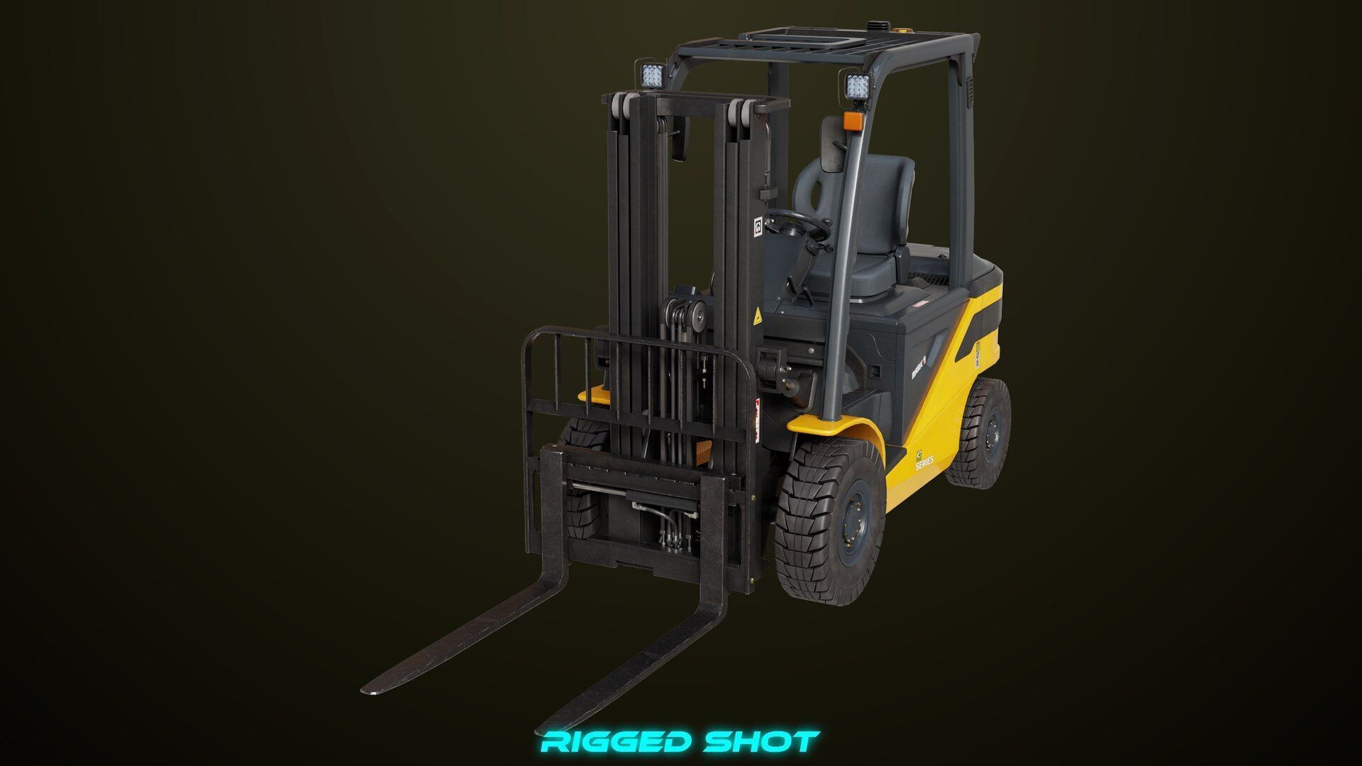Forklift Truck03 Yellow All PBR Unity UE Textures Low-poly 3D model_25