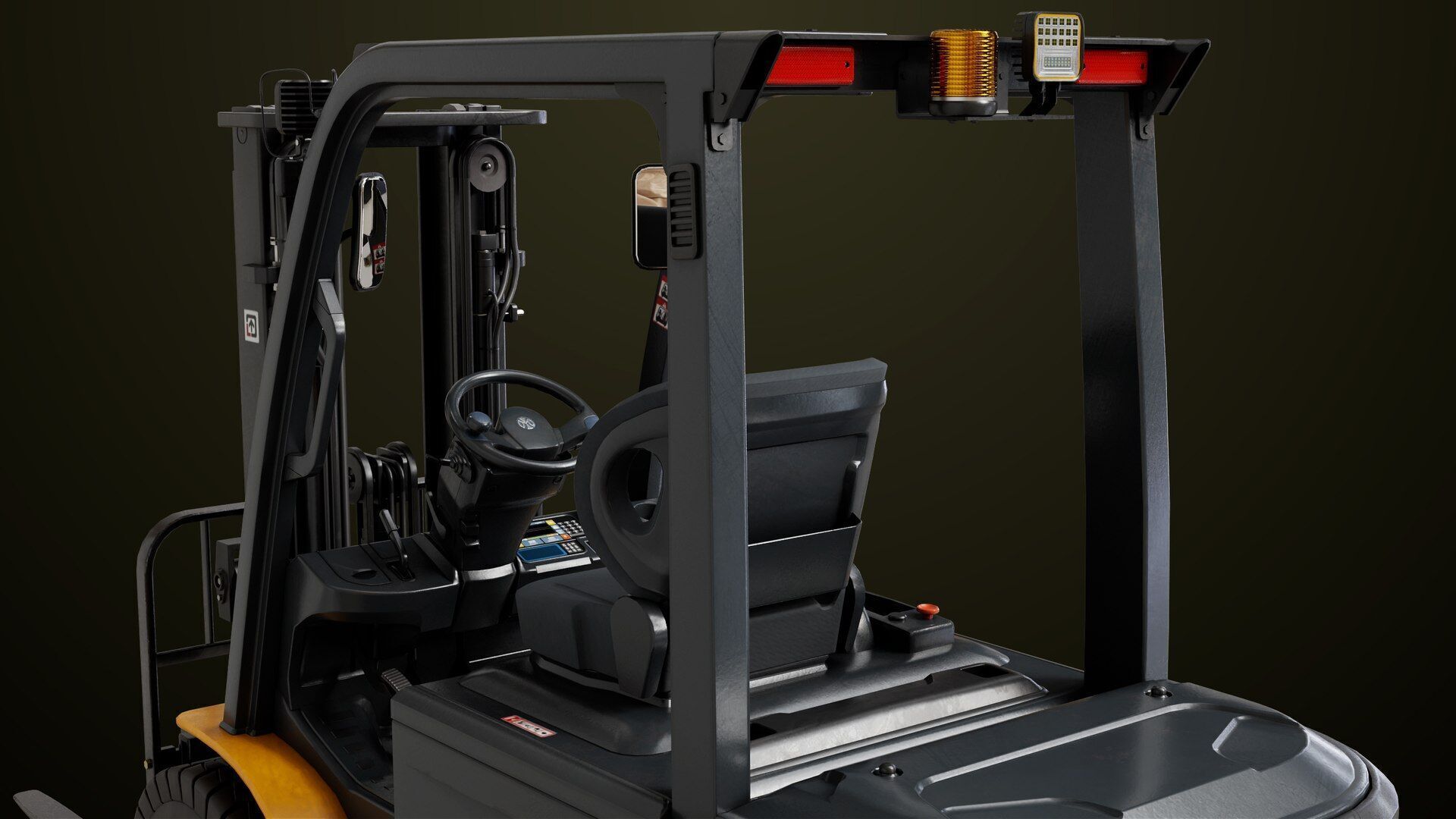 Forklift Truck03 Yellow All PBR Unity UE Textures Low-poly 3D model_18