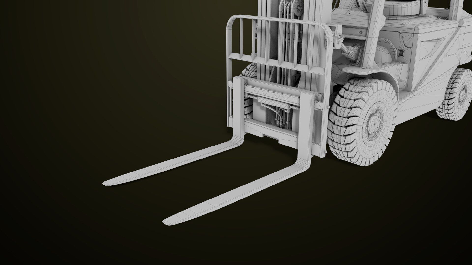 Forklift Truck03 Yellow All PBR Unity UE Textures Low-poly 3D model_37