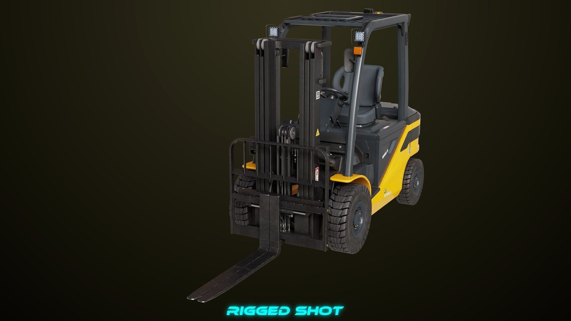 Forklift Truck03 Yellow All PBR Unity UE Textures Low-poly 3D model_4