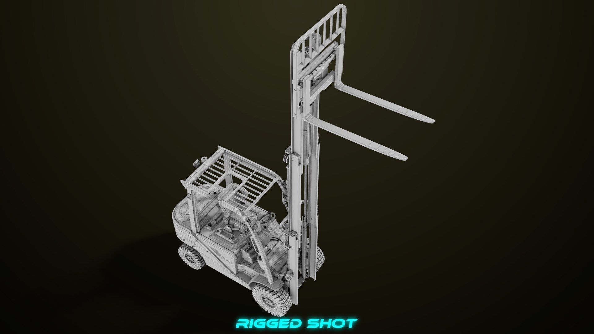 Forklift Truck03 Yellow All PBR Unity UE Textures Low-poly 3D model_45