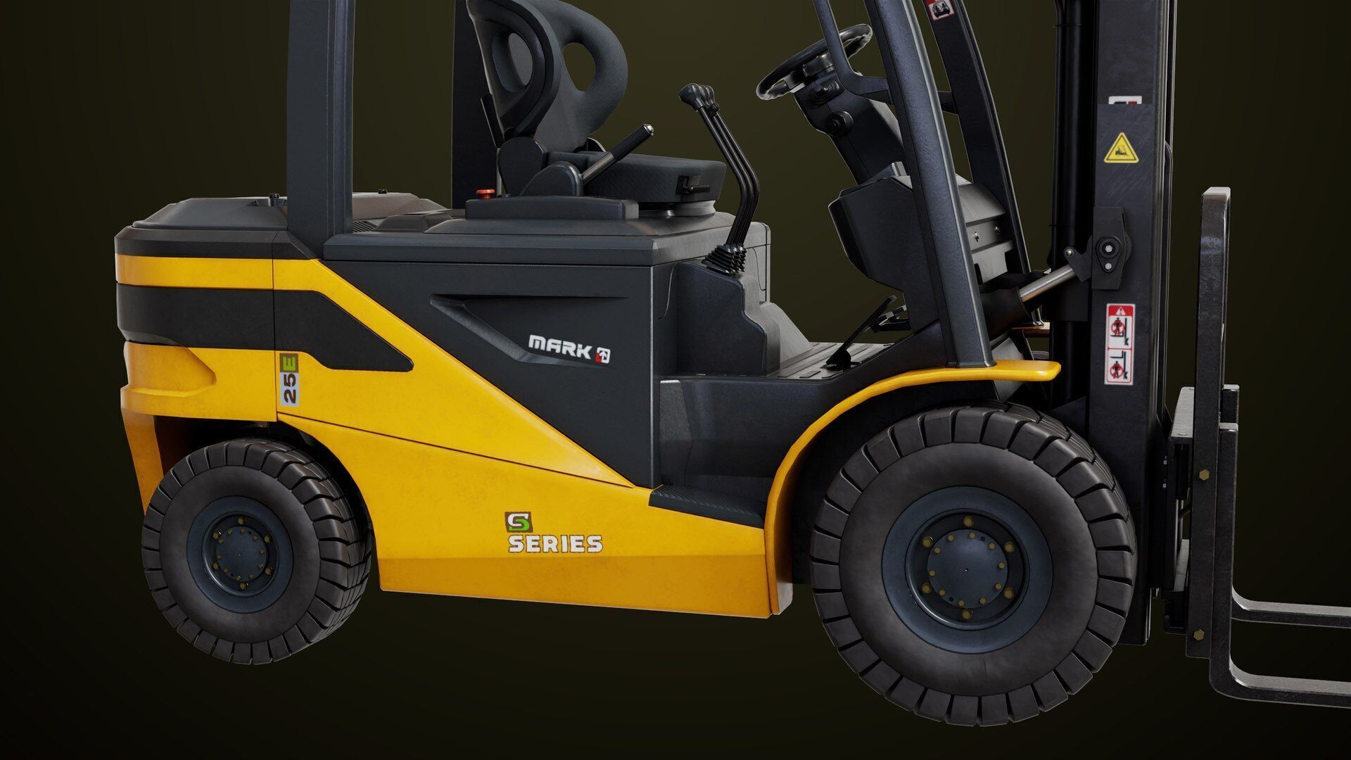 Forklift Truck03 Yellow All PBR Unity UE Textures Low-poly 3D model_23