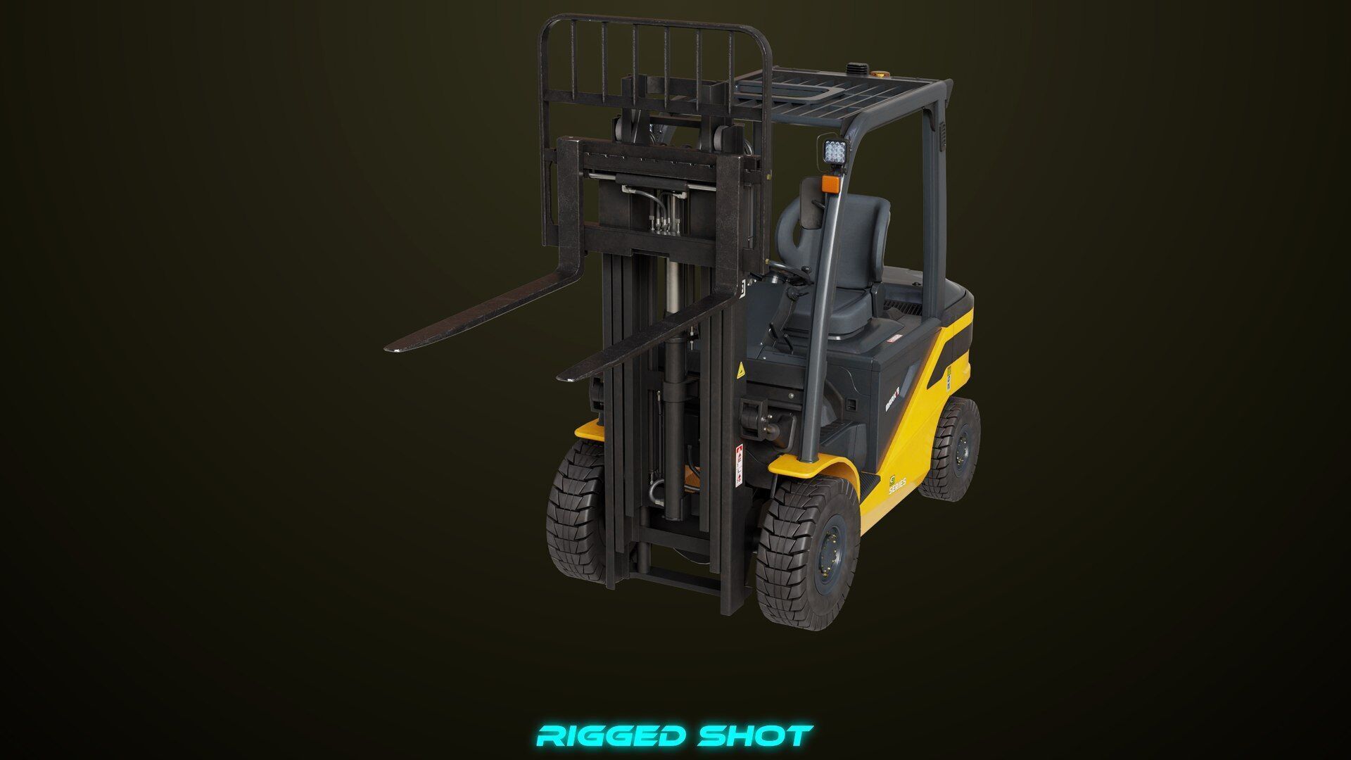 Forklift Truck03 Yellow All PBR Unity UE Textures Low-poly 3D model_6