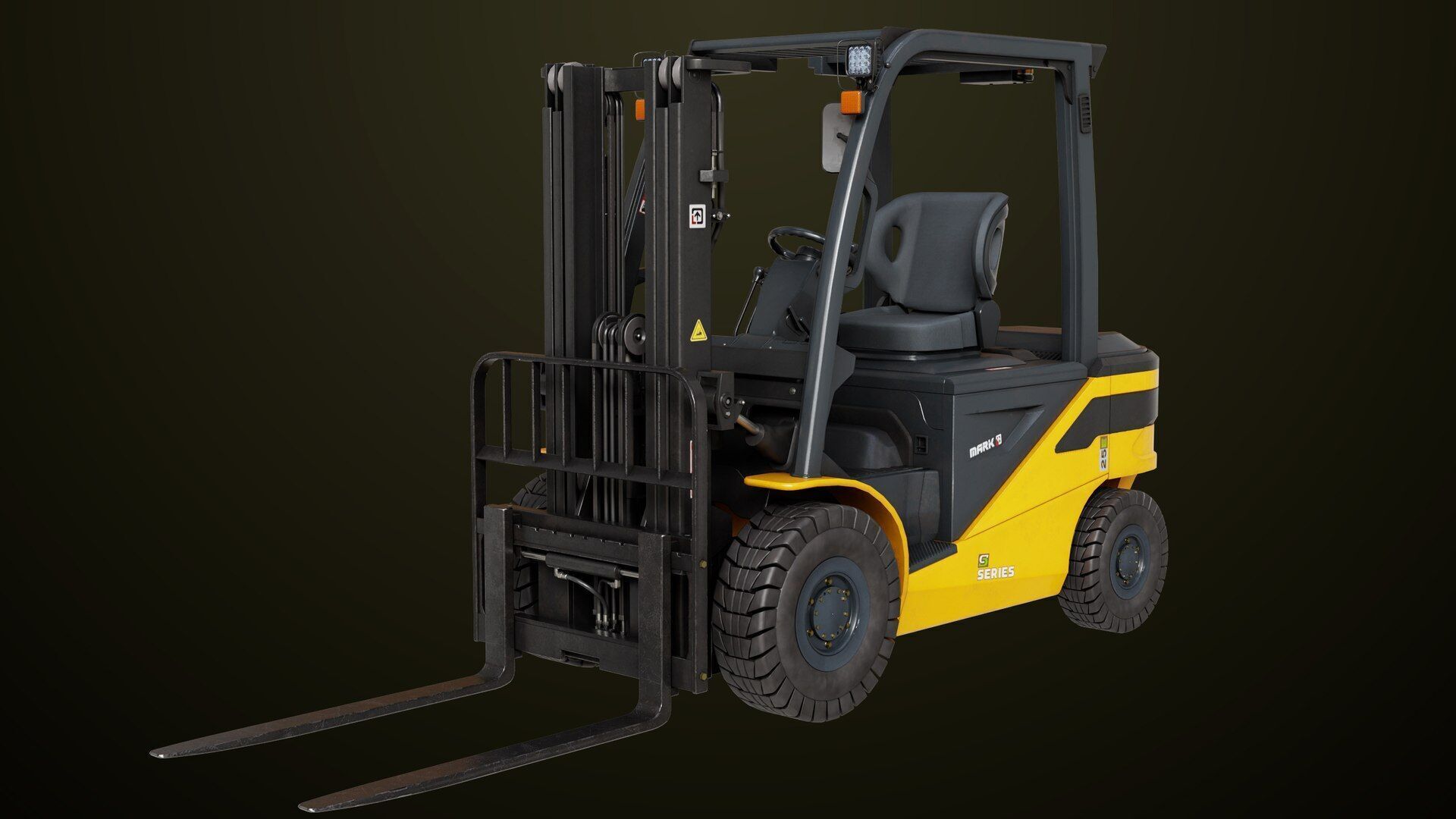 Forklift Truck03 Yellow All PBR Unity UE Textures Low-poly 3D model_17