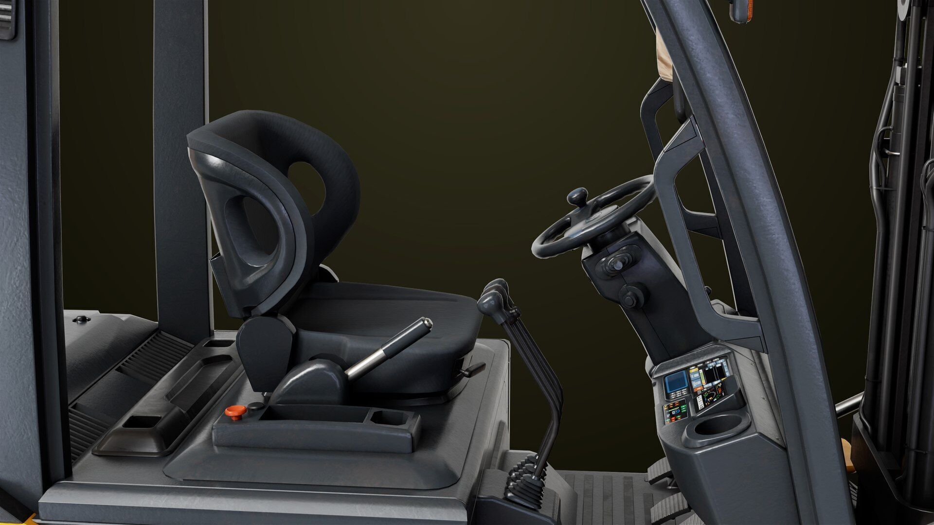 Forklift Truck03 Yellow All PBR Unity UE Textures Low-poly 3D model_19