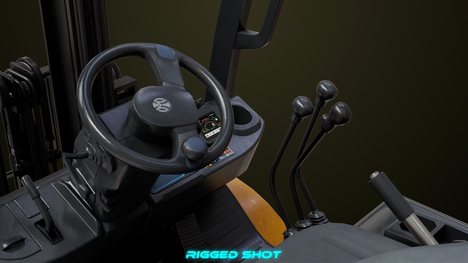 Forklift Truck03 Yellow All PBR Unity UE Textures Low-poly 3D model_14