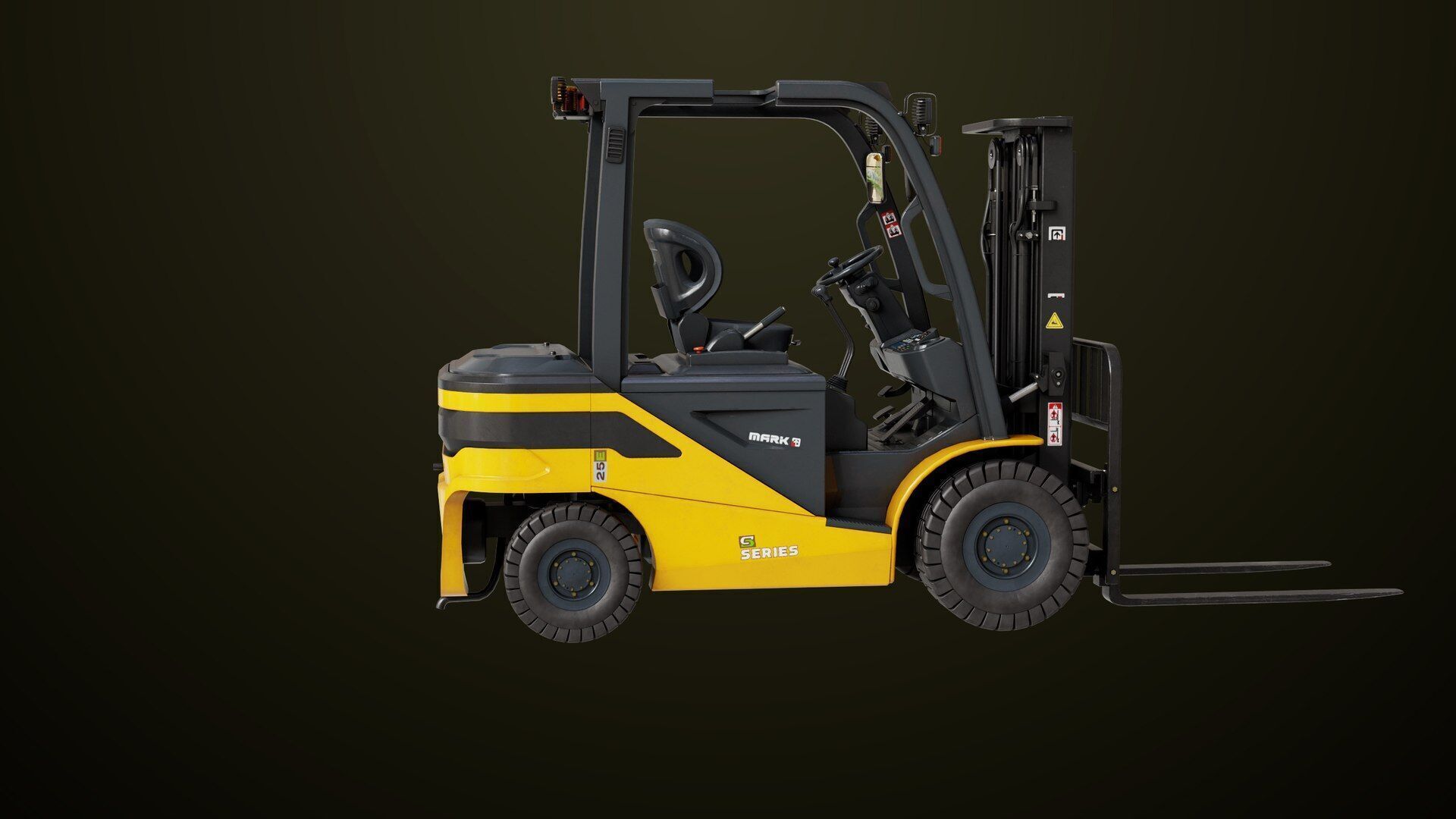 Forklift Truck03 Yellow All PBR Unity UE Textures Low-poly 3D model_3