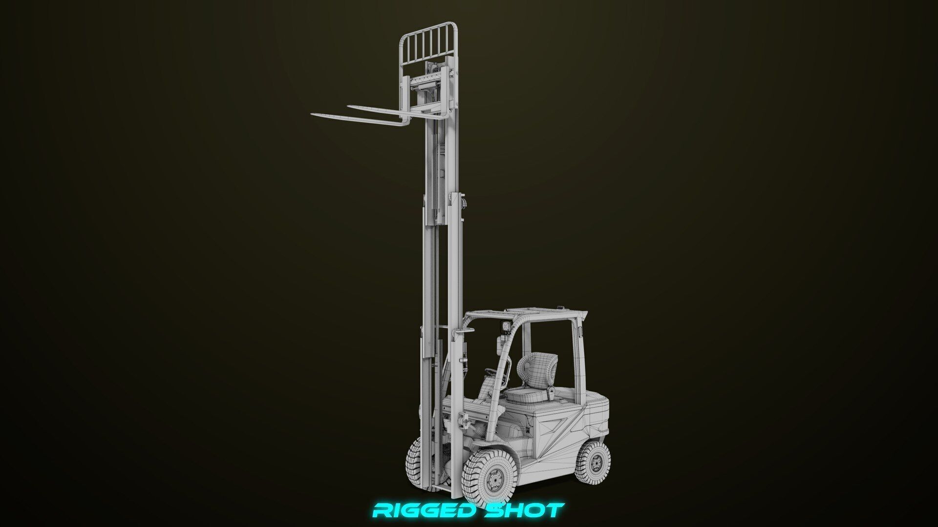Forklift Truck03 Yellow All PBR Unity UE Textures Low-poly 3D model_43