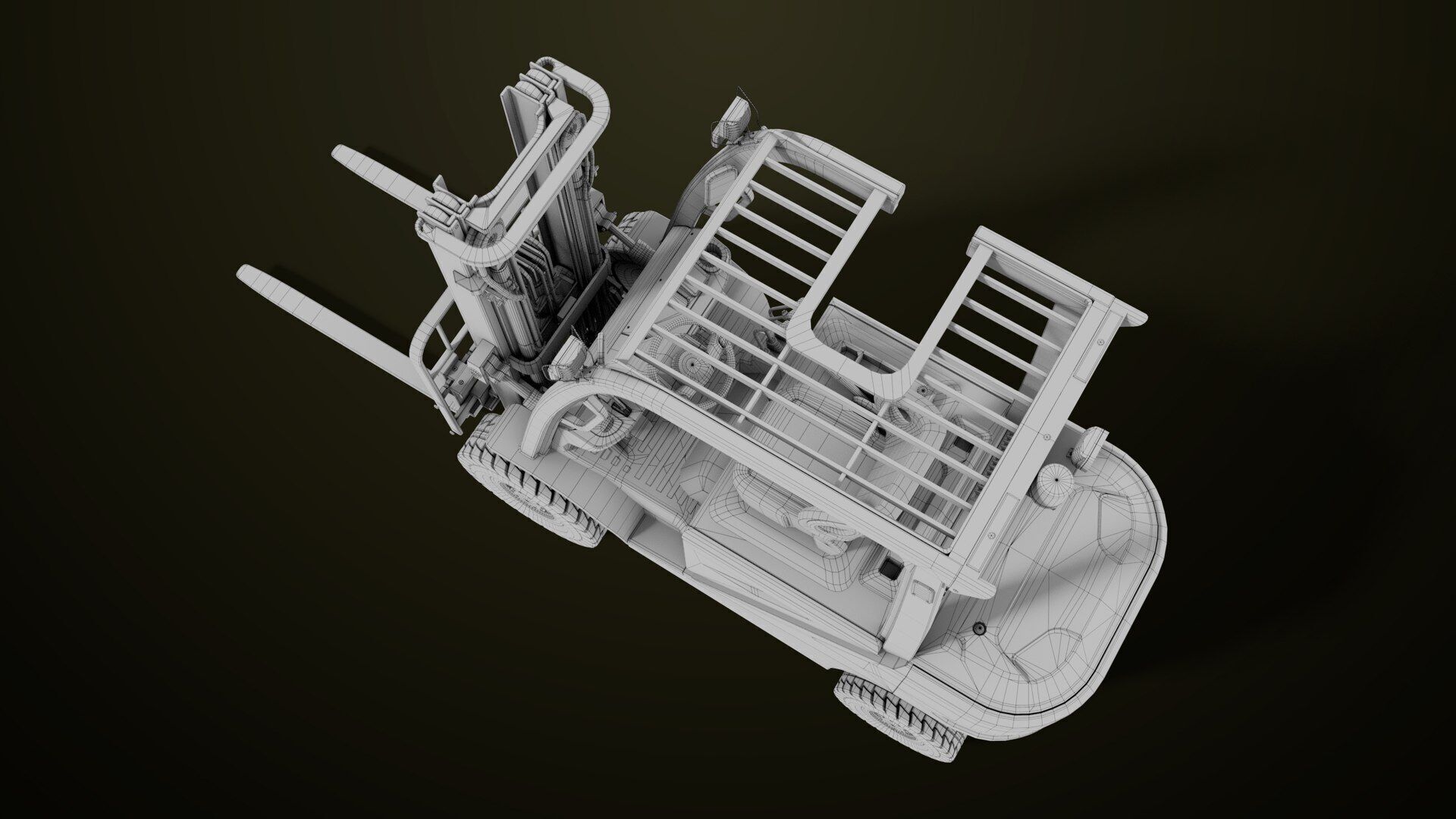 Forklift Truck03 Yellow All PBR Unity UE Textures Low-poly 3D model_51