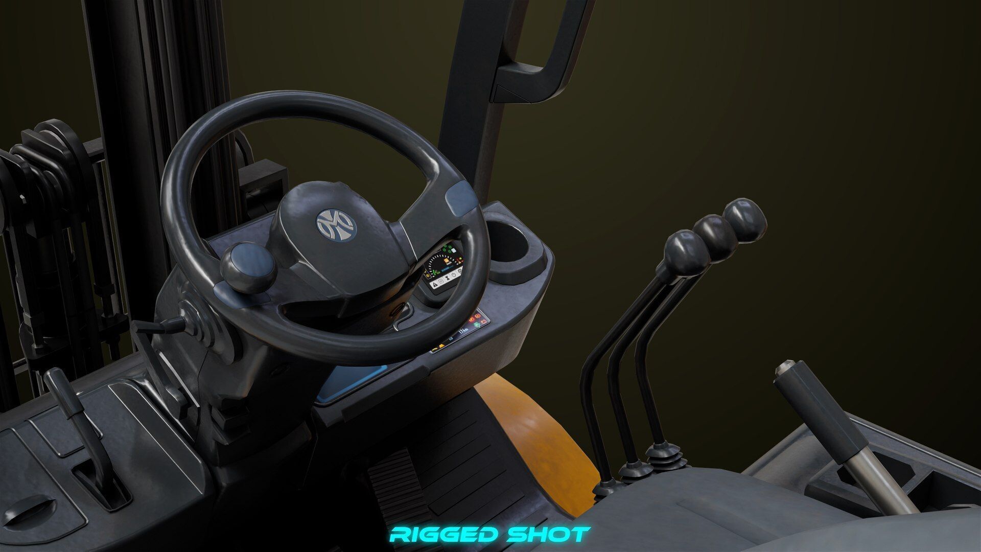 Forklift Truck03 Yellow All PBR Unity UE Textures Low-poly 3D model_29