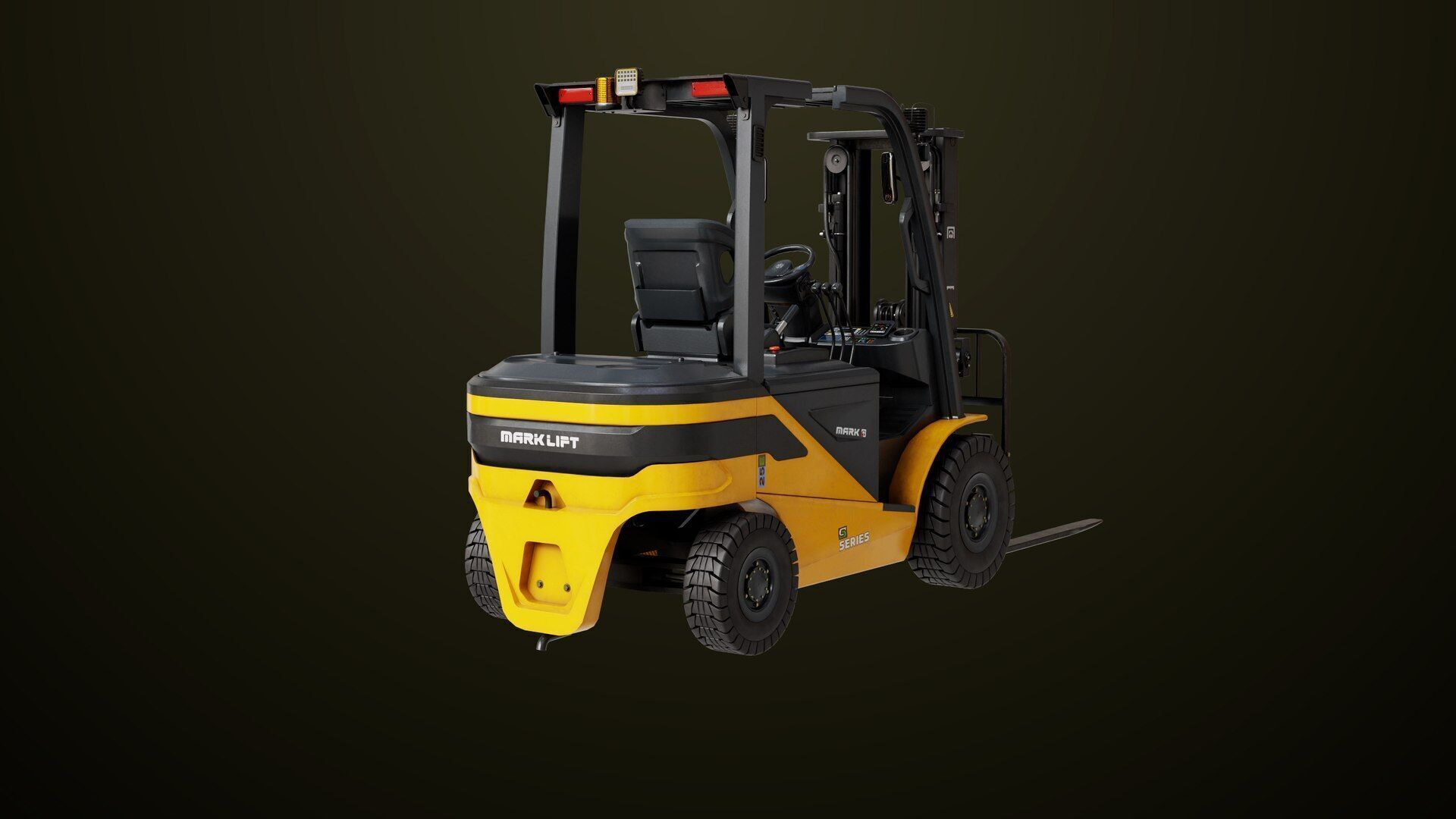 Forklift Truck03 Yellow All PBR Unity UE Textures Low-poly 3D model_12