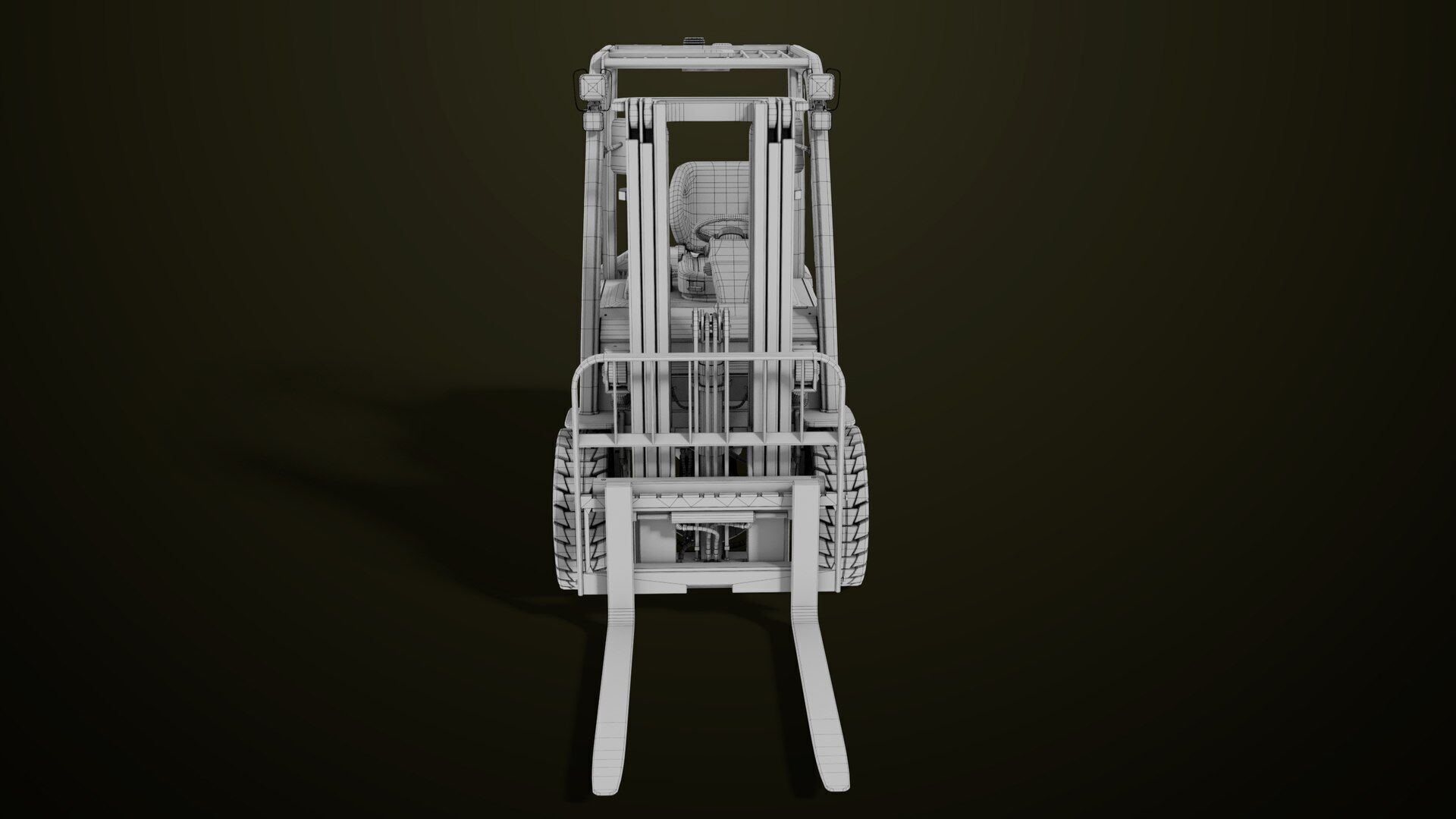 Forklift Truck03 Yellow All PBR Unity UE Textures Low-poly 3D model_32