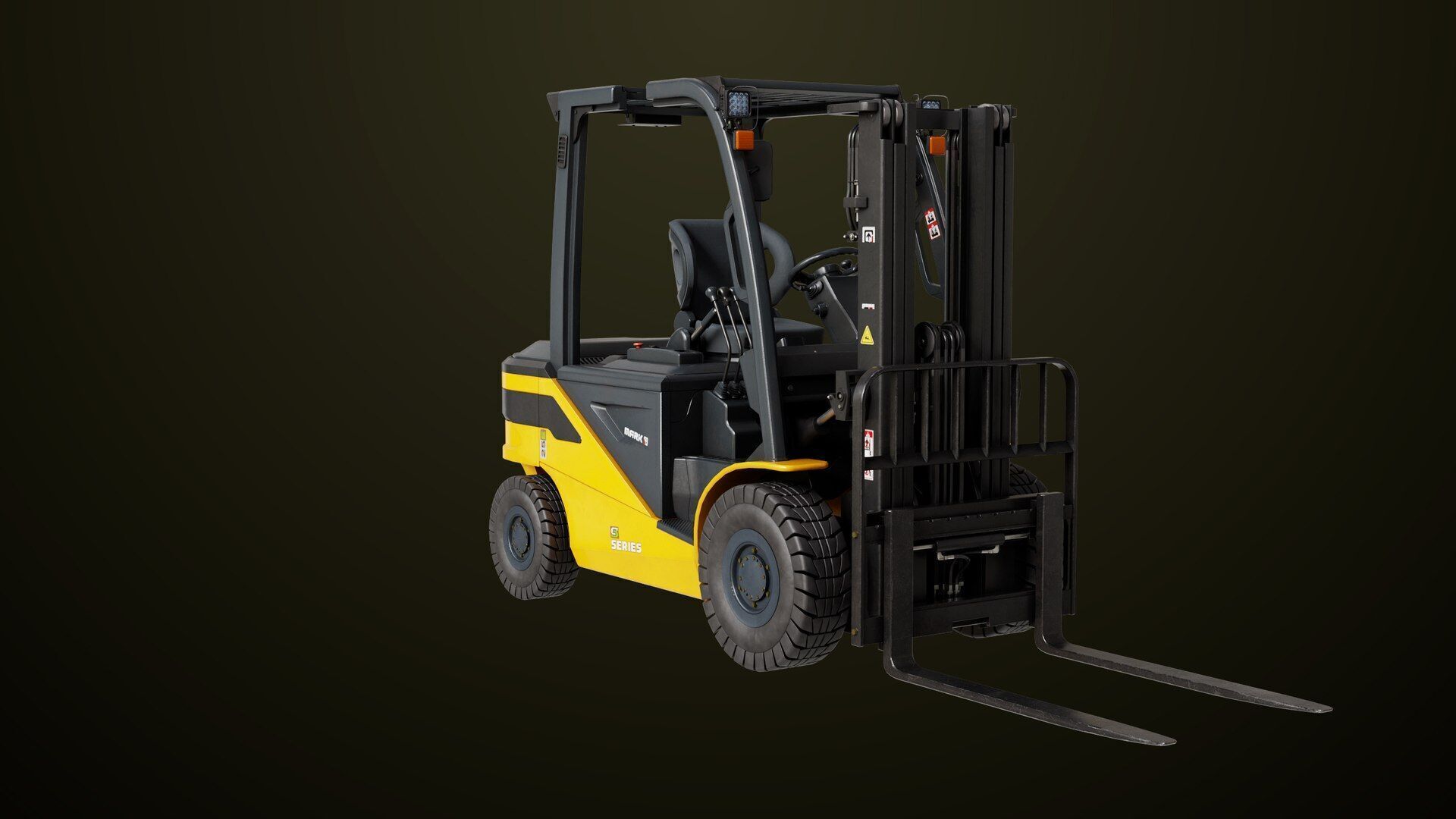 Forklift Truck03 Yellow All PBR Unity UE Textures Low-poly 3D model_2