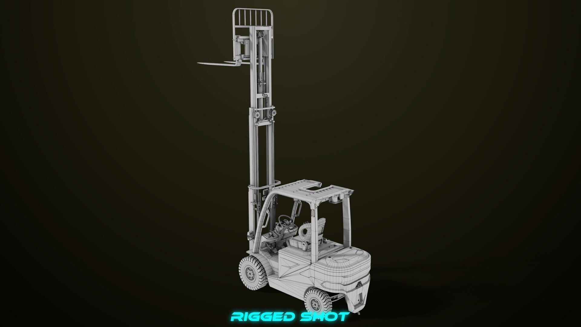 Forklift Truck03 Yellow All PBR Unity UE Textures Low-poly 3D model_44