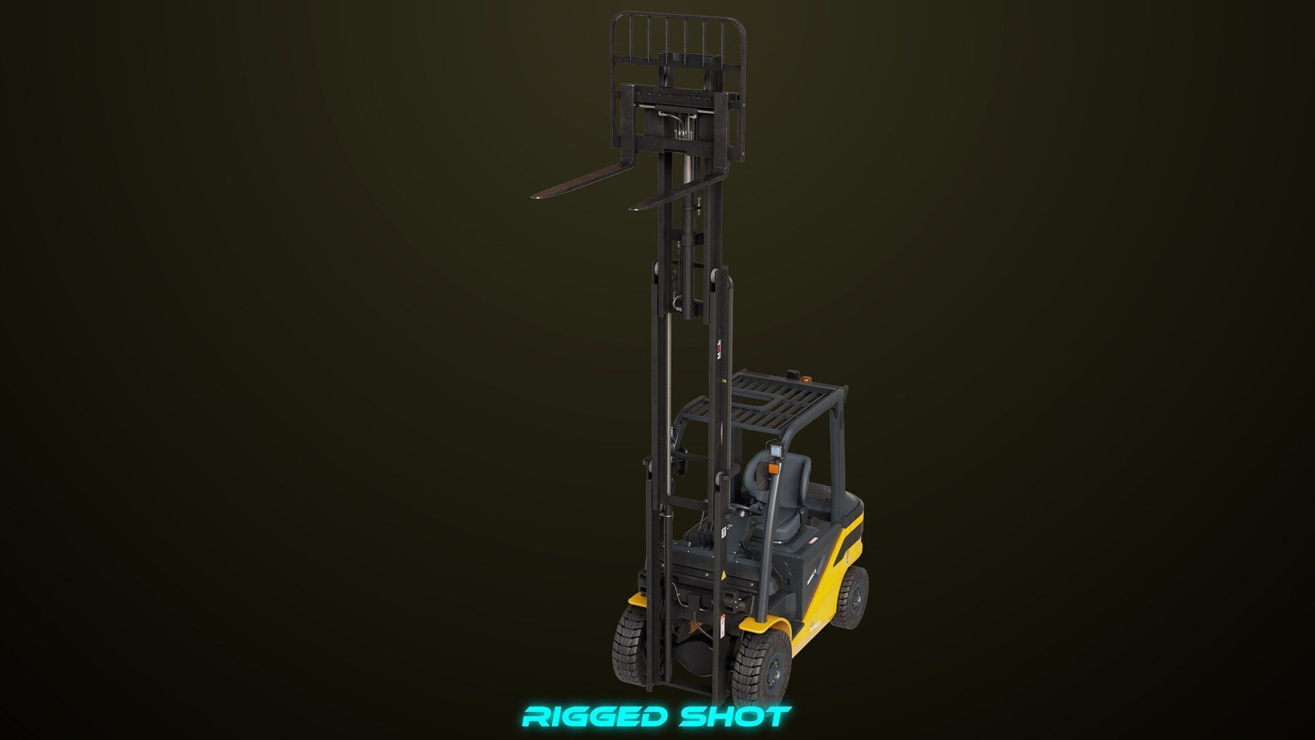 Forklift Truck03 Yellow All PBR Unity UE Textures Low-poly 3D model_7