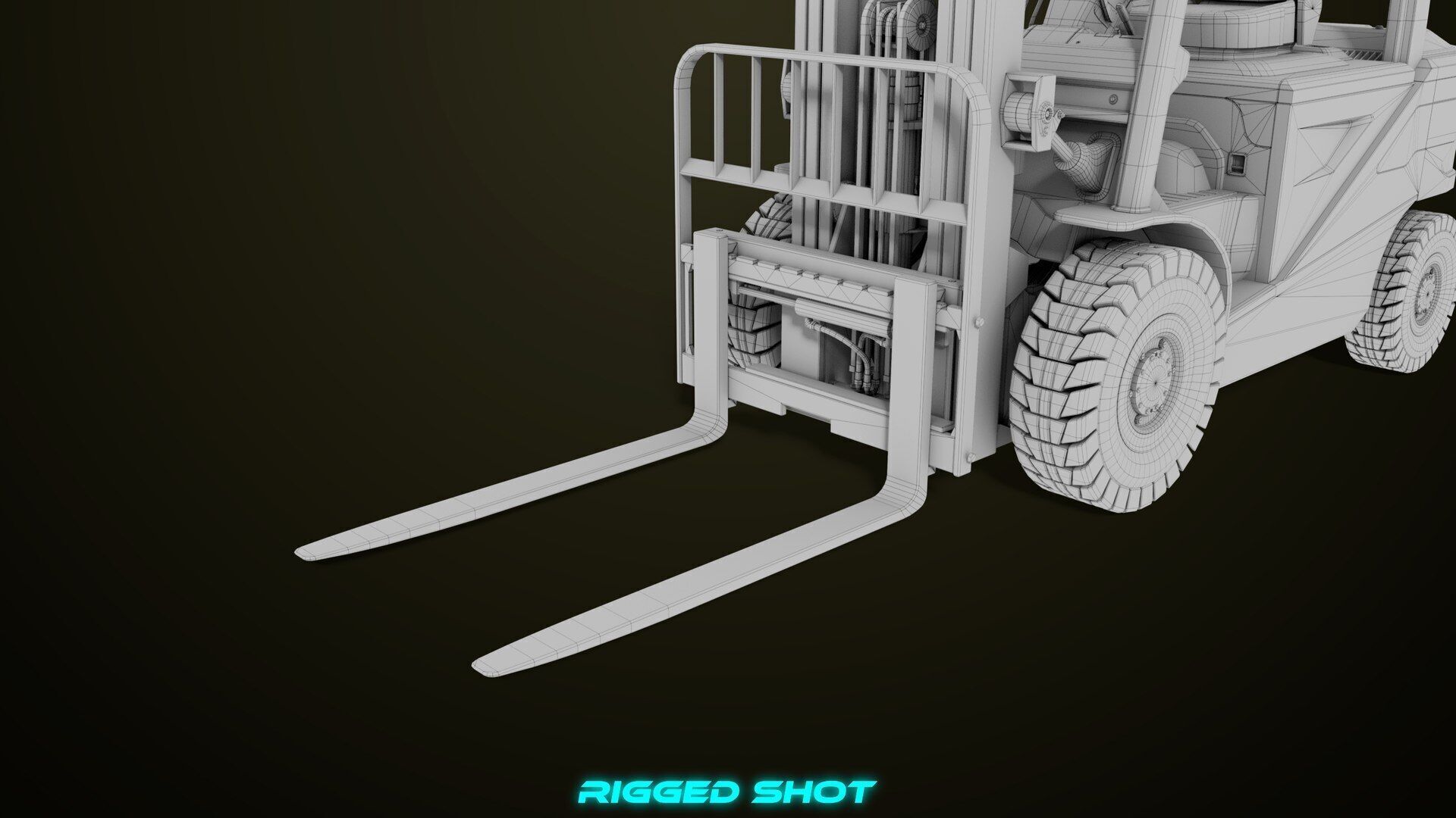 Forklift Truck03 Yellow All PBR Unity UE Textures Low-poly 3D model_38