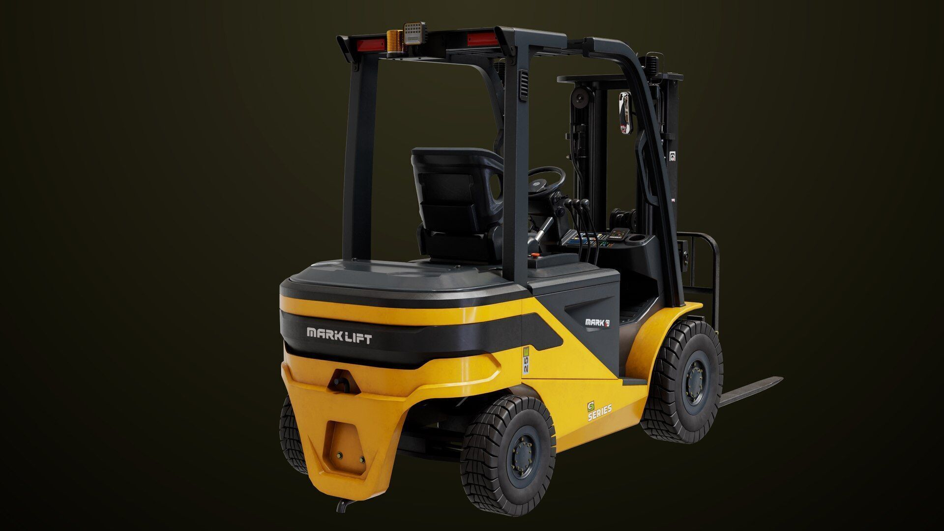 Forklift Truck03 Yellow All PBR Unity UE Textures Low-poly 3D model_24