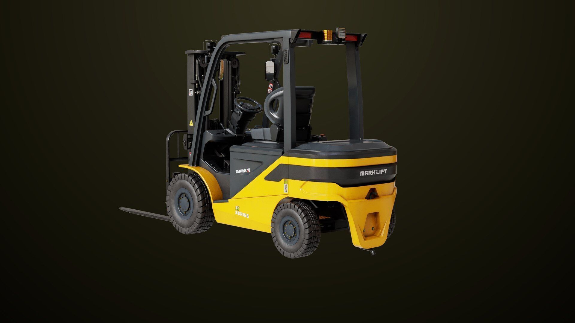Forklift Truck03 Yellow All PBR Unity UE Textures Low-poly 3D model_13
