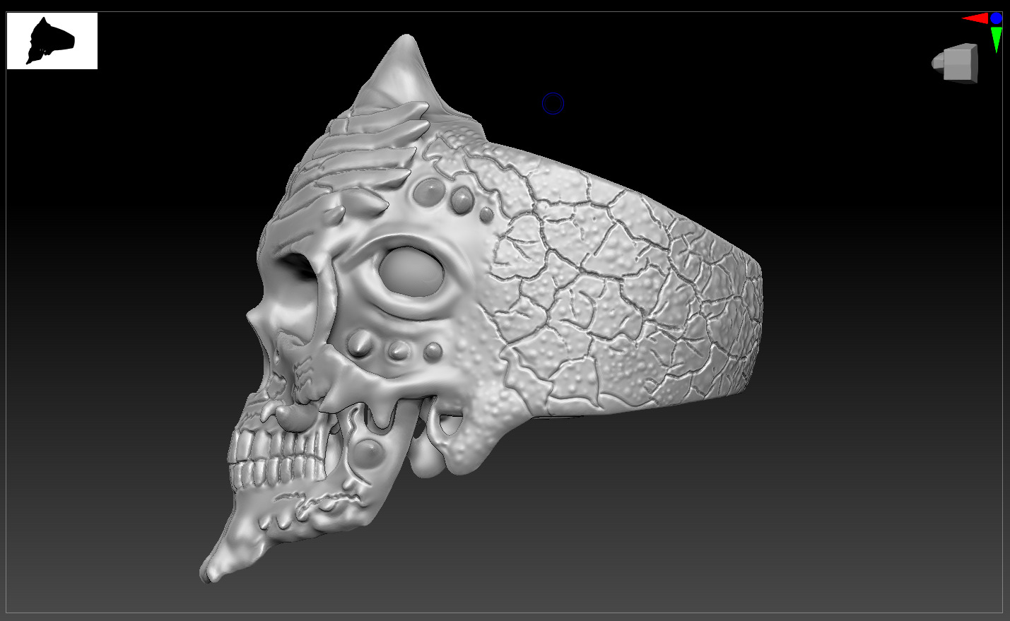 Skull Ring 3D print model easy to use  3D print model_5