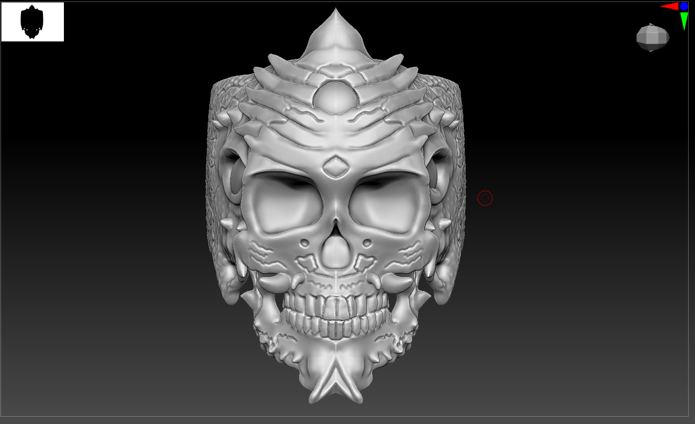 Skull Ring 3D print model easy to use  3D print model_2