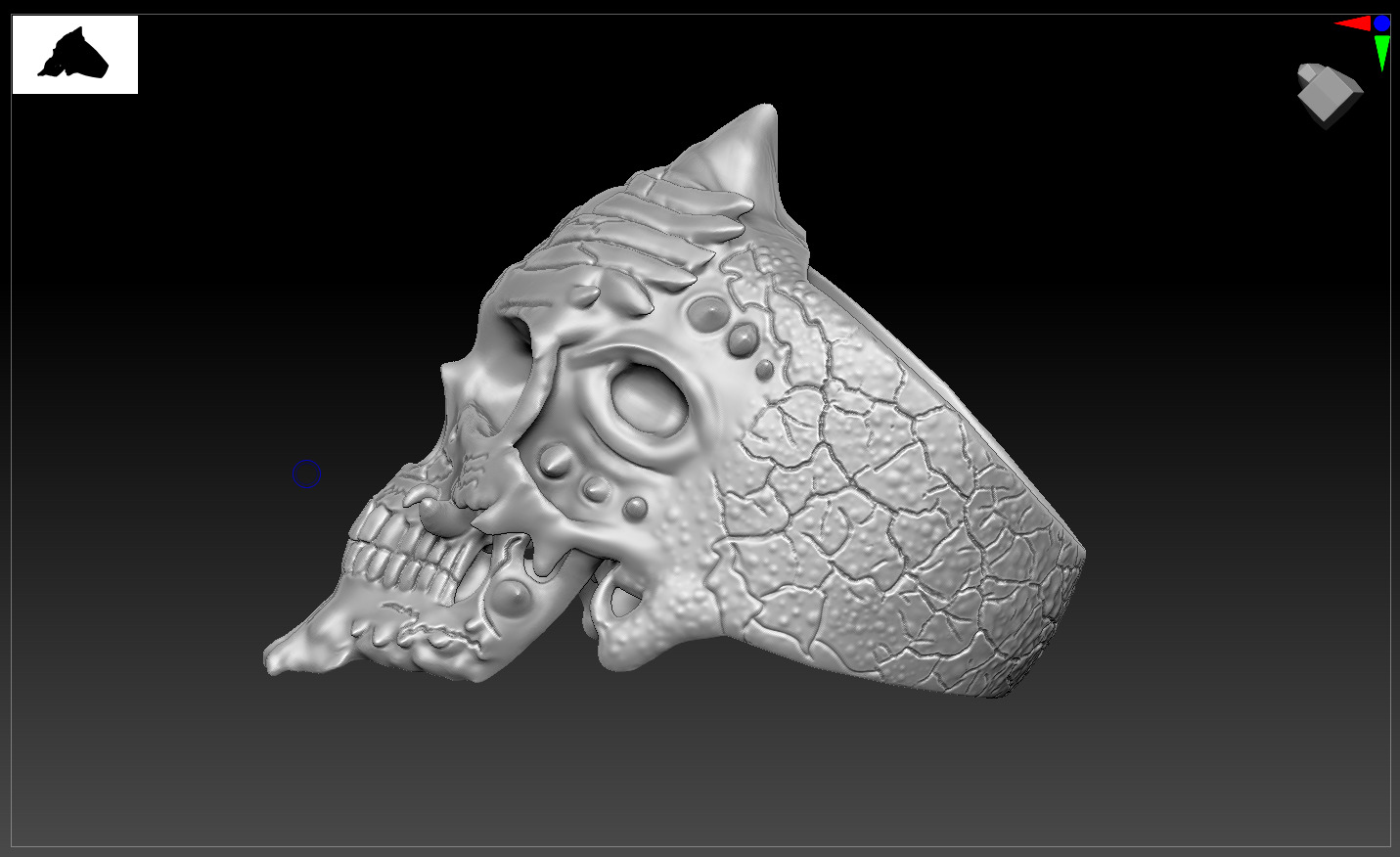 Skull Ring 3D print model easy to use  3D print model_12