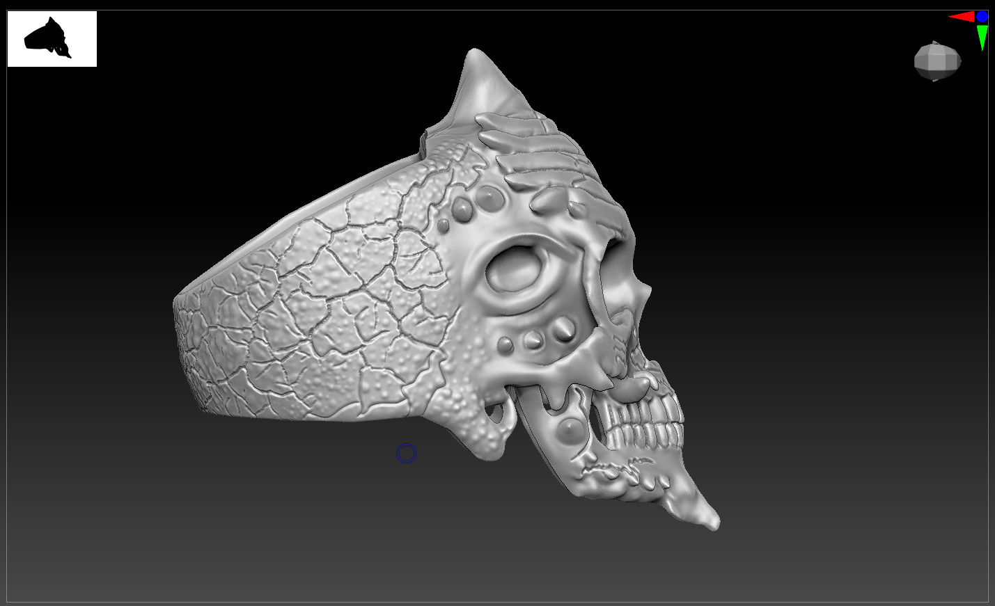 Skull Ring 3D print model easy to use  3D print model_13