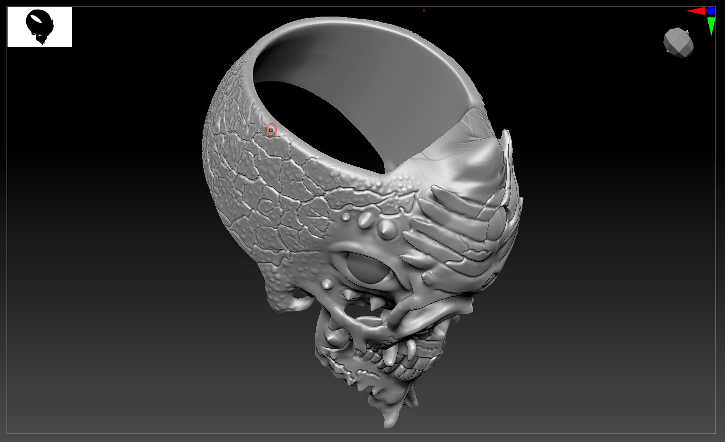 Skull Ring 3D print model easy to use  3D print model_8