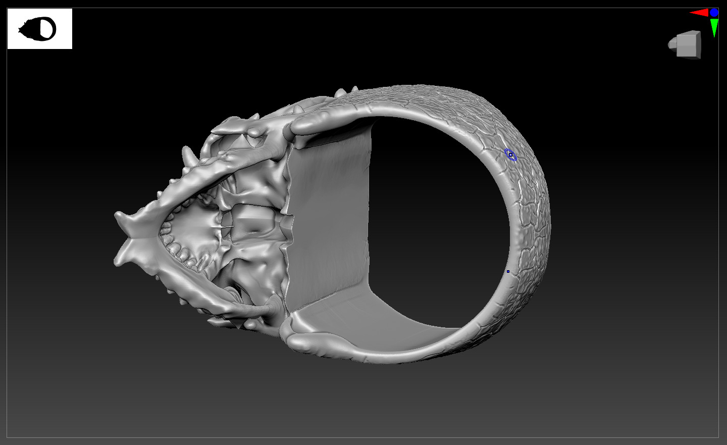 Skull Ring 3D print model easy to use  3D print model_7