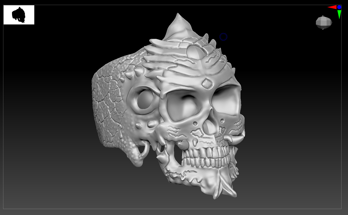 Skull Ring 3D print model easy to use  3D print model_1