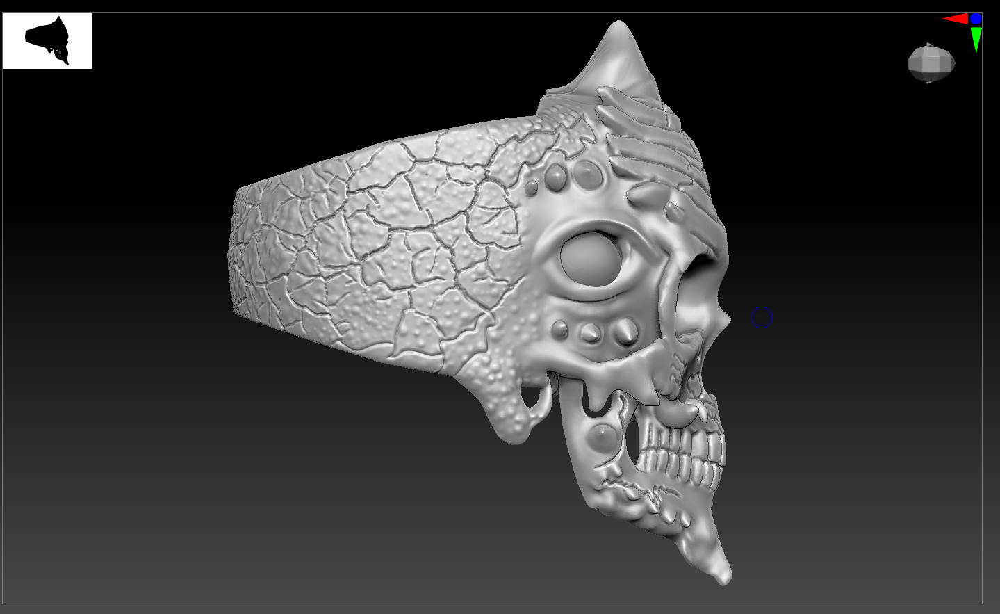 Skull Ring 3D print model easy to use  3D print model_4