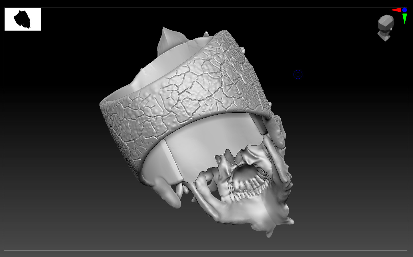 Skull Ring 3D print model easy to use  3D print model_3