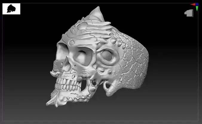Skull Ring 3D print model easy to use 