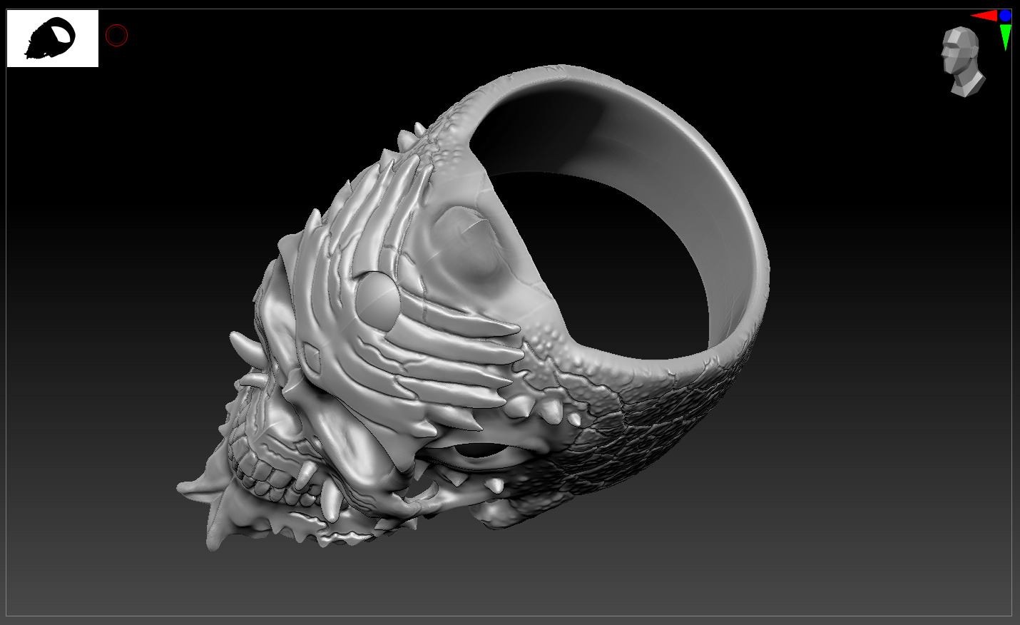 Skull Ring 3D print model easy to use  3D print model_6