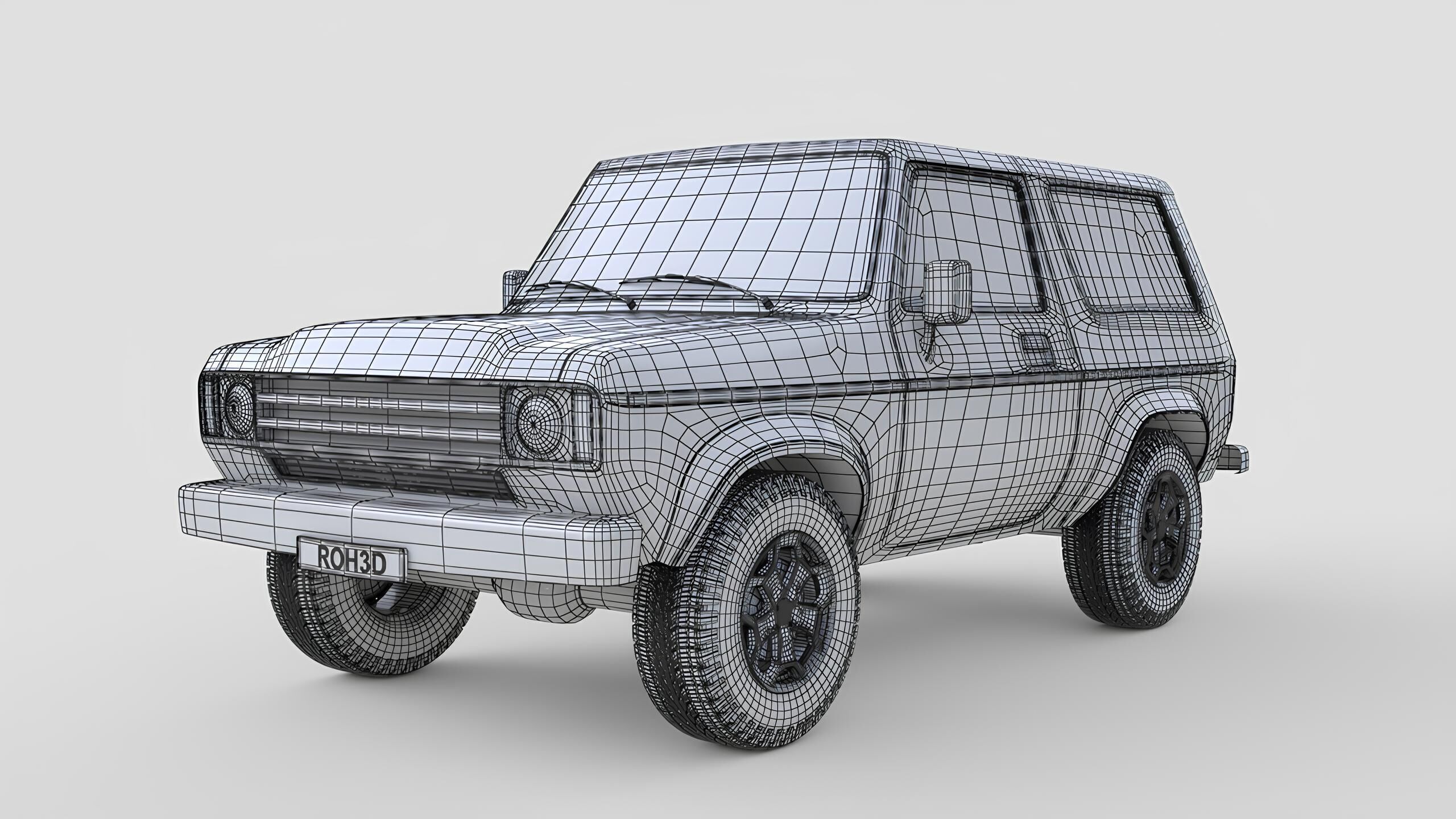 Generic SUV Car 1987 3D model_4