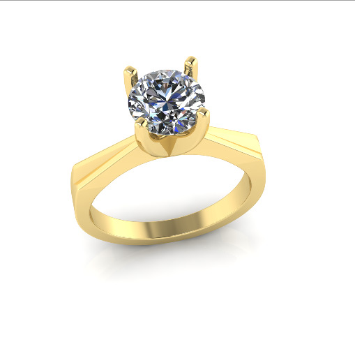 Solitaire ring Model 7579 3D print model_1
