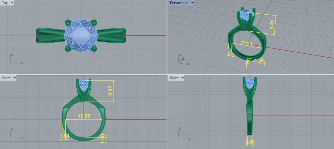 Solitaire ring Model 7579 3D print model_5