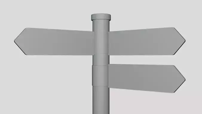 Basic Wayfinding Sign Board - Geometry Only No Textures