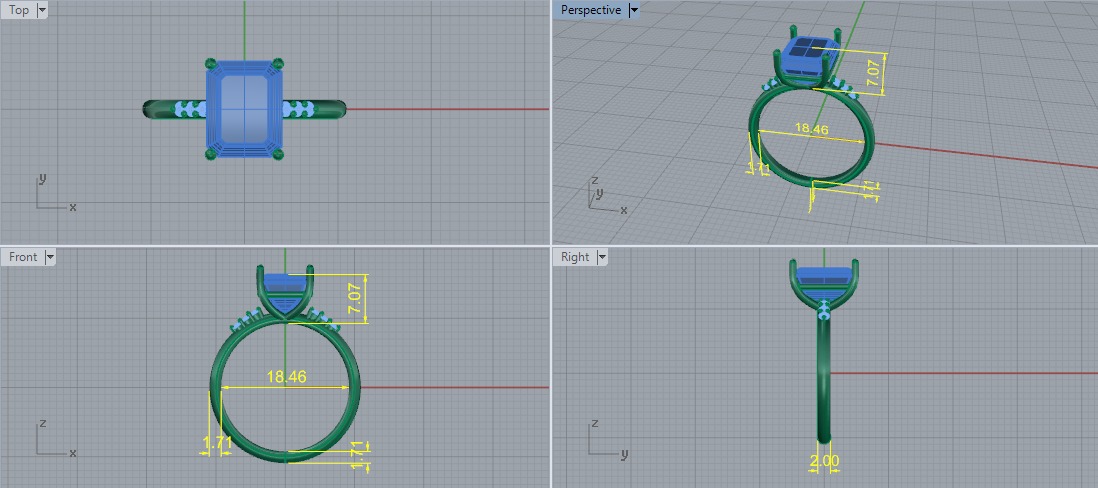 Solitaire emerald ring Model 7567 3D print model_5