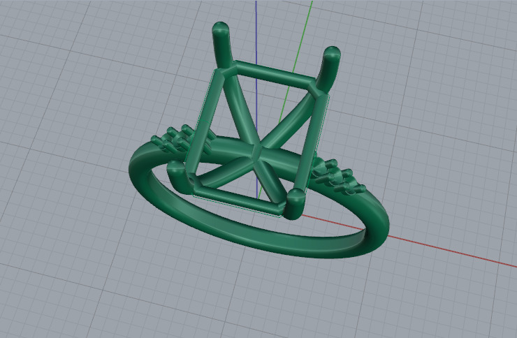 Solitaire emerald ring Model 7567 3D print model_2
